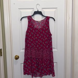 Pink floral mesh top/dress